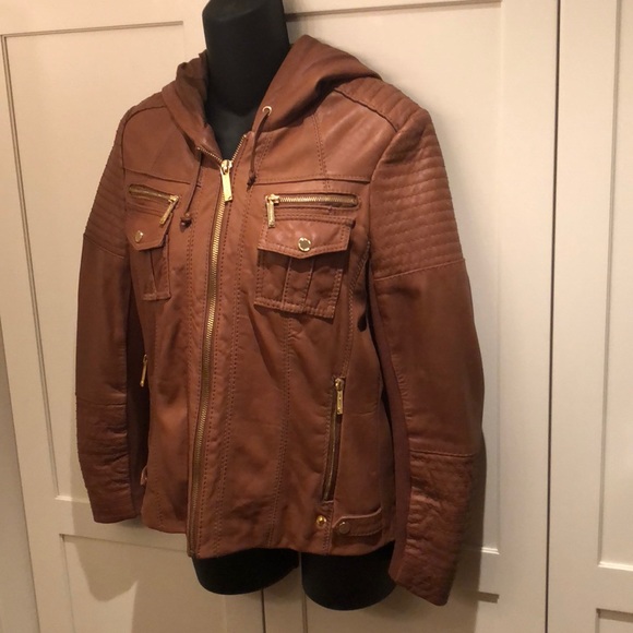 Marc New York beige soft leather coat - Picture 1 of 4